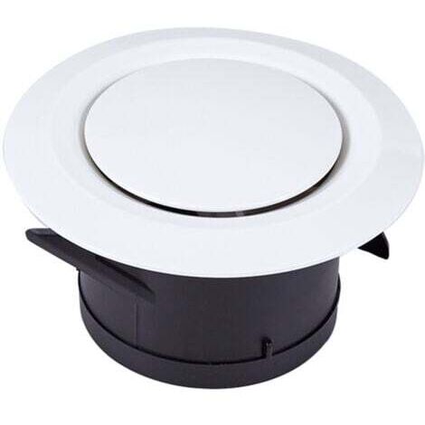 Bouche d'extraction et d'insufflation d'air Ø75, 3 griffes articulées - Grille de ventilation plastique ronde orientable - Ventilation par ventilateur (1/4)