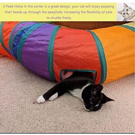 Tunnel De Jeu En Feutre Pour Chat - 120x90cm - Jouet Interactif D'Éveil Pour Escalade Et Exploration
