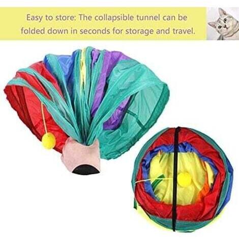 Tunnel Pour Chat 3 Voies Pliable - Jouet Interactif Pop-up
