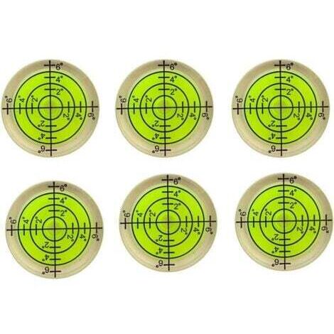 Niveau à bulle 6x, niveau Bullseye rond 32x7mm pour trépied, phonographe, platine vinyle-jaune fluorescent (1/5)