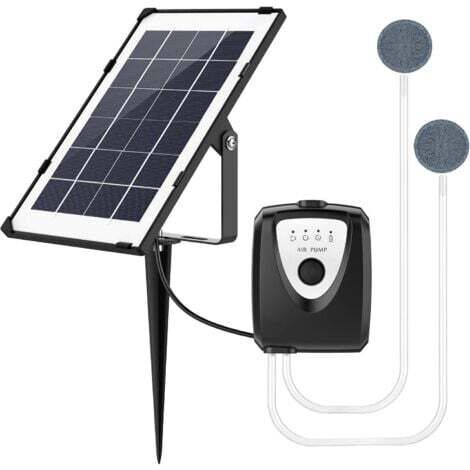 Pompe à Air Solaire 2.5W AIYING – Aérateur Oxygène Aquarium, Bassin, Étang – 3 Modes + Tuyau & Pierres à Bulles – Éco Énergie Solaire