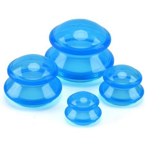 Ensemble de ventouses professionnelles pour studio et maison, ventouses de massage chinoises pour réduire la cellulite et soulager les douleurs musculaires et articulaires (bleu) (1/5)