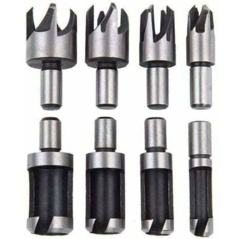 Lot de 8 Fraise Bouchonner Bois Mèche Bouchon Bois Foret Faire Cheville Outil de Coupe pour Faire une Bois Bouchon Cheville Tourillon Goujon Tenon Dowel (1/5)