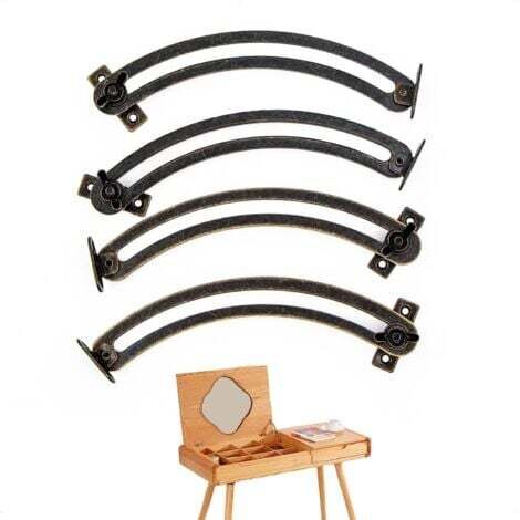Charnière Soutien Couvercle Porte-ascenseur Support ,4 Pièces Vintage Courbé et Réglable Charniere Porte Placard pour Meuble, Armoire, Boîte à Jouets, Tatami, Couvertures (1/5)