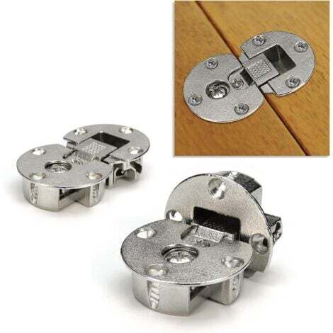 Lot de 2 charnières pliables réglables et cachées à 90 degrés pour meubles,Charnière de table spéciale autoportante,Charnière semi-circulaire en bois pliable pour table ronde (1/4)
