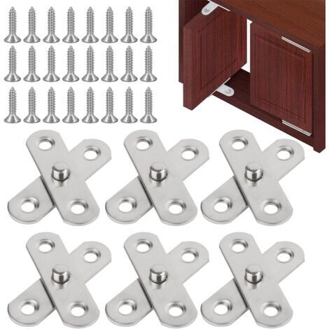 6 Pièces charniere invisible, 360° charnière porte placard, Centrales et Cachées charnière Pour Portes, Fenêtres et Armoires