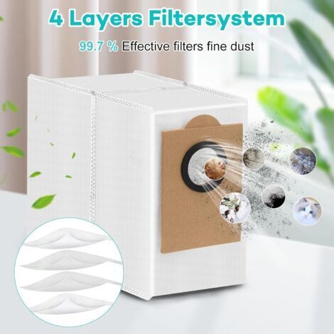 Sacs à Poussière De Rechange Pour Robot Aspirateur Lefant M2 Pro / M2S Pro - Lot De 9 Sacs - Filtration 99,9%, étanches, Facile à Installer