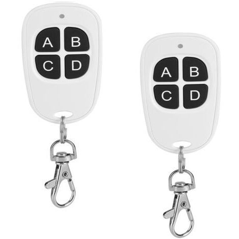 Télécommande universelle pour porte de garage, émetteur sans fil à 4 canaux 433 MHz, compatible avec le code d'apprentissage 1527（2 articles）