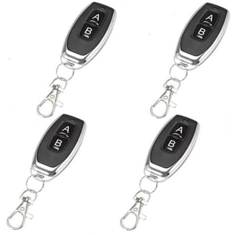 Télécommande 433 MHz AB Boutons Matal Transmetteur sans Fil Code d'apprentissage Télécommande Intelligente pour Ouvre Porte de Garage(4 articles) (1/4)
