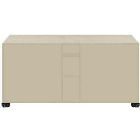 Housse Salon de Jardin Rectangulaire 87x87x77cm,Housse de Protection pour Meubles Jardin, 420D Tissu Oxford RéSistant à La Vent Pluie UV DéChirure(Beige) (1/5)