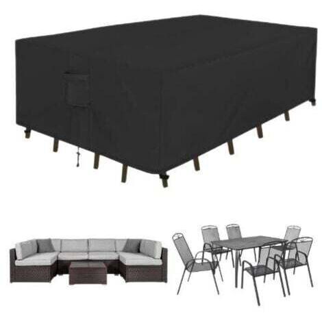 Housses de Meubles de Jardin 213 x 132 x 74cm, Housse de Canapé de Jardin en Tissu Oxford 210D Imperméable , Housse de Coffre de Table avec évent pour Tables et Chaises, Canapés (1/5)