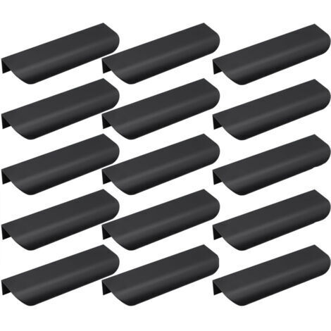 15 pcs Poignée d’Armoire, Invisible Poignées Meuble Tiroir, Poignées de porte Dissimulées Poignée Encastrée Affleurante Pour tiroirs portes d'armoires,Commode, Distance du Trou-96mm