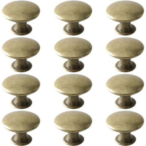 12 Boutons de Tiroir Vintage, Laiton Rond Poignée de Meuble Ancien, Metal Boutons de Placard Cuisine Salle de Bain, 30x21mm (1/5)