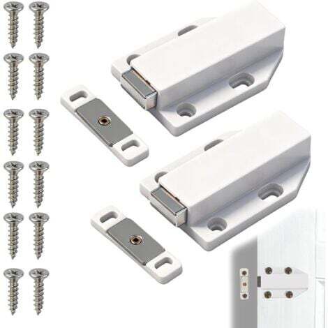 Lot de 2 Aimants Poussoir Push to Open, Loquets Magnétiques pour Portes de Placard, Tiroirs de Cuisine et Meubles, Système de Fermeture Pratique et Élégant, ﻿Installation Simple et Flexible (1/5)
