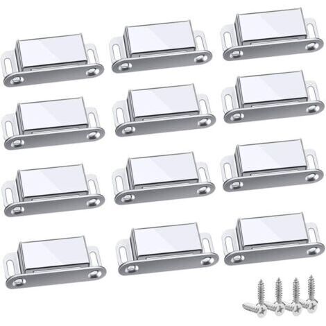Loquet Magnetique, 12 Pièces Aimants loqueteaux magnétiques Placard Aimant Puissant Robuste Jusqu'à 6kg, Pour Tiroirs Porte de Douche Aimanté Armoire Placard, Cabinet, Meubles (45mm-12pc)--TRIMEC (1/5)