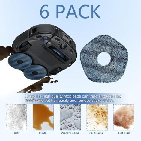 Lot De 10 Serpillères Lavables Pour Robot Aspirateur Evo Plus Et EUREKA E20 - Microfibre, Remplacement Facile, Compatible
