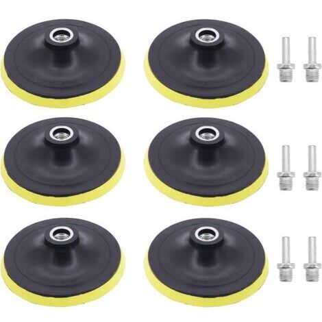 6 Pcs 5 Pouce 125mm Assiette de Ponçage avec M14 Mandrin Plateau de Ponçage pour Perceuse, Meuleuse d'angle (1/5)