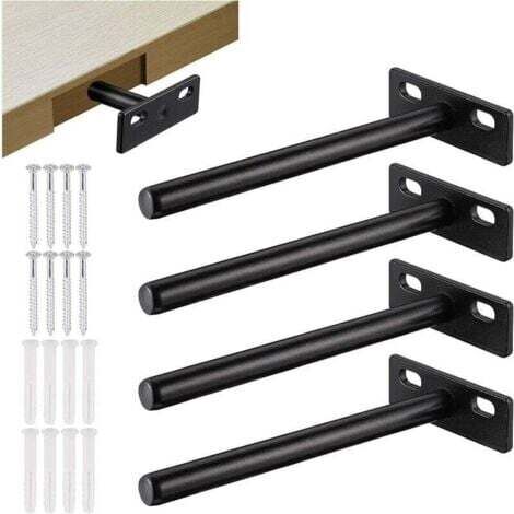 4Pcs Support d'Étagère Flottante, Support d'Étagère Invisible en Métal, Support d’ Étagère Caché Robuste, Support pour Étagère en Bois Invisible(10mm),Superma TRIMEC (1/5)