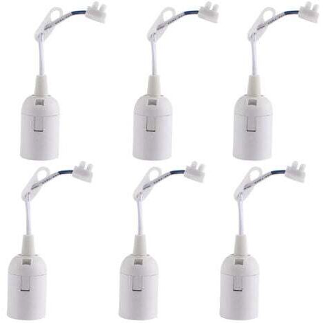 6 Pcs Douille Ampoule Plafond E27 à Visser de Chantier, Base Plafonnier Culot E27, Support de Lampe Plafonnier a Encastrer, pour Ampoules à Incandescence, Lampes Halogènes(Blanc)
