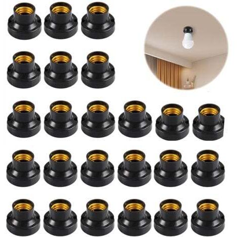24 Pcs Douille Ampoule Plafond E27 à Visser de Chantier, Base Plafonnier Culot E27, Support de Lampe Plafonnier a Encastrer, pour Ampoules à Incandescence, Lampes Halogènes