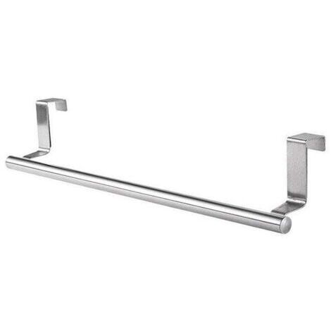 Crochet pour torchons de cuisine, support de rangement suspendu sans poinçon, porte-chiffon d'armoire, grand (366.2cm), argent (1/5)