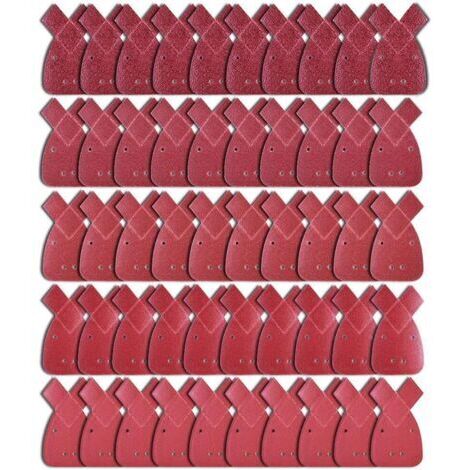 Juego de 50 lijas triangulares de 170 x 140 x 95 mm, compatibles con lijadora de ratón DNX148751, tamaños de grano 40, 60, 80, 120 y 240.
