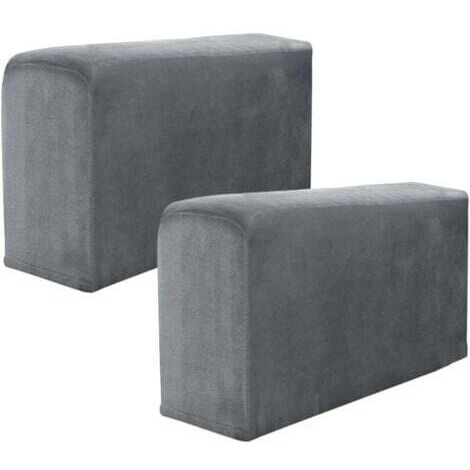Housse Accoudoir Canapé, Antidérapant Housse Accoudoir Fauteuil Élastiques,Protege Extensible Accoudoir Canapé, pour Fauteuils Inclinable,Canapé (Gris Oscuro,Lot de 2)