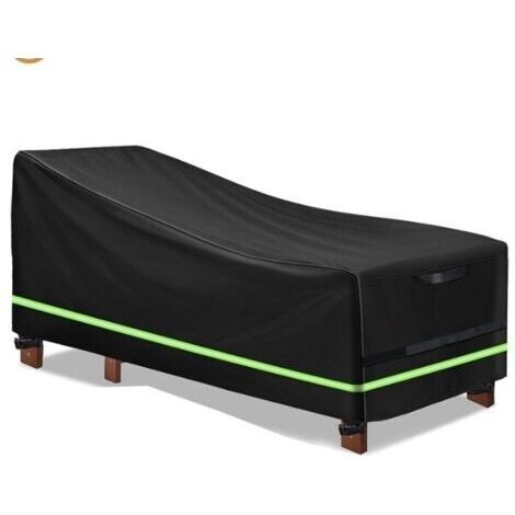 Housse de chaise longue en bois Oxford 420D, 65 x 95 x 155 cm, anti-poussière, protège du soleil, du vent, de la pluie, de la neige et d'autres éléments (noir) (1/5)
