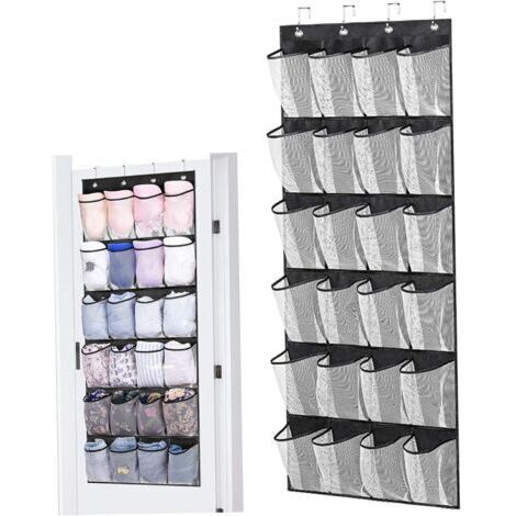 Rangement de Chaussures sur la Porte 24 Mesh Poches sur la Porte Organisateur pour Chaussures Rangage de suspendues multifonctionnelles pour Chambre à Coucher, Salon, Salle Bain (1/5)