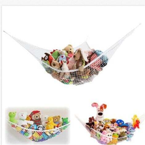 1 Pièce Range Peluche Filet Rangement Jouet Hamac pour Jouets en Peluche Hamac d'angle de Jeu en Maille Filet de Rangement pour Chambre de bébé/enfant - À suspendre au mur(180×120×120cm) (1/5)