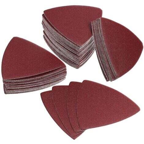 Tampon de ponçage triangulaire de 80 mm Papier abrasif abrasif sans trou 240 grains Feuilles de ponçage à crochet et boucle en oxyde d'aluminium (paquet de 50)