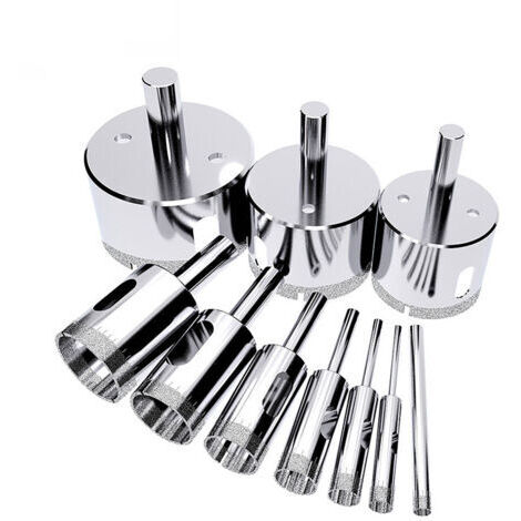 10 Pcs ensemble de scie-cloche, coupeur de trou de tuile, Scie diamantée (Outils de solvant pour le verre, la porcelaine, la céramique, la pierre de granit) 6-50mm (1/5)