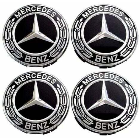 4 pièces Cache Moyeux Compatible with Mercedes Benz 75mm Cache de Roue Centrale ABS Accessoires de Voiture,TRIMEC