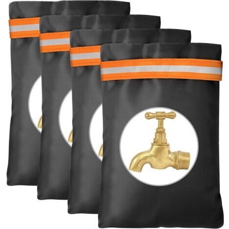 Housse de Robinet pour L'extérieur, 4pcs Couvercle Antigel pour Robinets avec Bande Réfléchissante, Housse de Robinet de Jardin Imperméable pour Protection Contre Le Gel en Hiver 20cmx15cm (1/5)