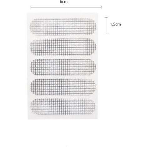 20pcs Ruban Adhesif Reparation Moustiquaire, Patch Repare Moustiquaire Réparation de Fenêtre Kit de Moustiquaire Adhesive Reparation (trou de roulement blanc) (1/5)