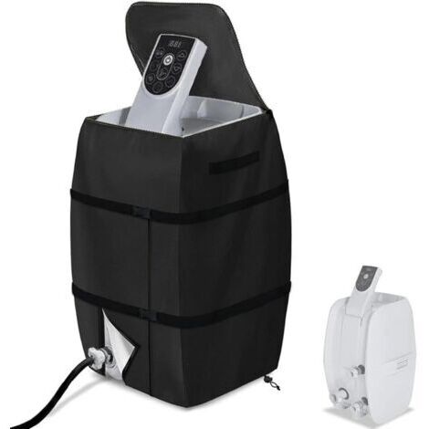 Housse de Chauffage pour Spa, 42 x 38 x 54 cm, étanche, abri pour Spa, auvent Pliable et réglable avec Cordon de Serrage et Boucle, Housse de Spa Portable avec Sangle de poignée(Noir) (1/5)