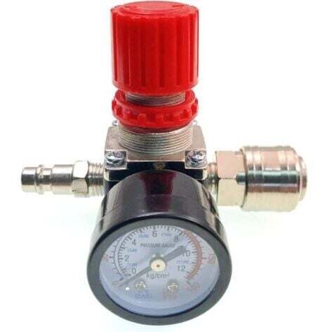 Promotion, 1/4" Régulateur de pression de compresseur d'air, régulateur de pression pneumatique 1/4", vanne de régulation de pression avec connexion 140 psi 12 bar,--TRIMEC (1/5)