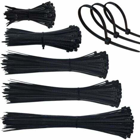 500 Pièces Collier de Serrage Plastique, Serre Cable Plastique 4mm Zip Ties 100/150/200/250/300mm, Colliers Serre Cable Collier Rilsan Nylon pour Cable Management (Noir)