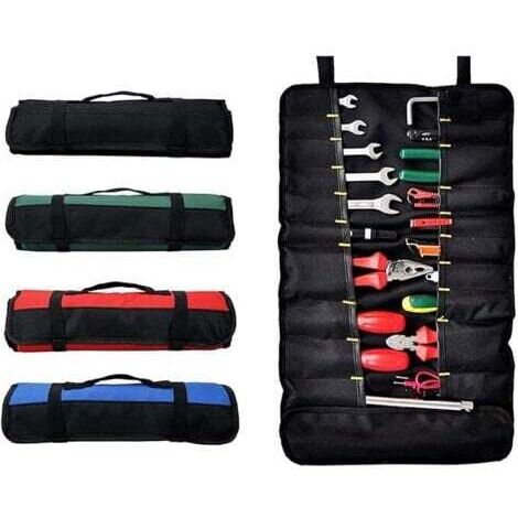 Sac à outils, boîte à outils, sac à outils 22 poches, boîte à outils pliable, portable, sans outils, (noir) (1/5)