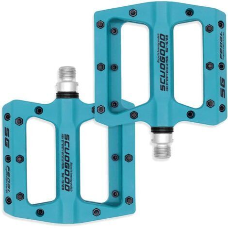 Jeu de 1 paire, accessoires vélo, pédales VTT, pédales hybrides BMX route ultra légères et durables 9/16 pouces (Bleu) (1/5)