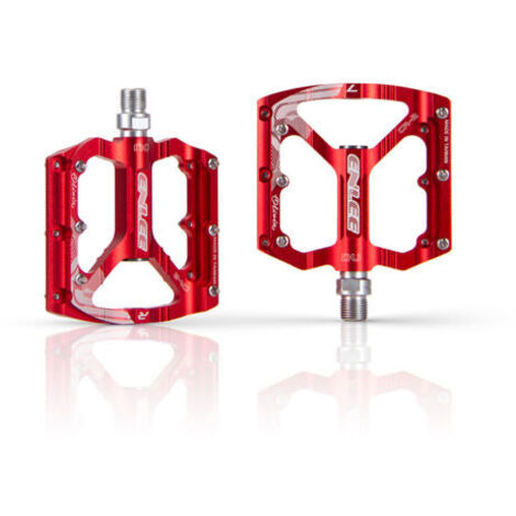 Jeu de 1 paire, accessoires vélo, pédales VTT, pédales SUFUL, pédales aluminium CNC, plaque de protection anti-oxydation 9/16 pouces, pour vélo de route. (rouge) (1/5)