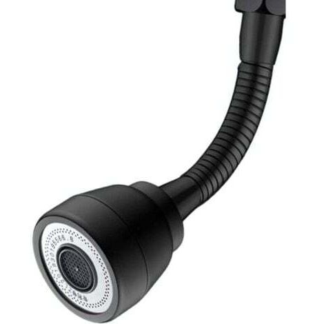 3 Modes Tête Douchette Evier Cuisine,360 Degrés Embout Robinet Cuisine Douchette,Adaptateur Economiseur D'eau ,Aérateur de Robinet Pivotant(Noir) (1/4)