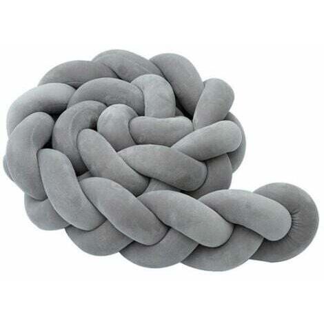 Tour de lit, pare-chocs pour bébé, pare-chocs pour bébé, protection de bord de tissage, décoration de garde-tête pour lit de bébé (gris, 100  13  7 cm)--TRIMEC