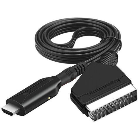 Convertisseur Adaptateur HDMI vers Péritel, Câble HDMI to Scart Converter,Adaptateur Tout-en-Un, convertisseur Audio vidéo pour DVD、XBOX360、PS4 Blu-Ray