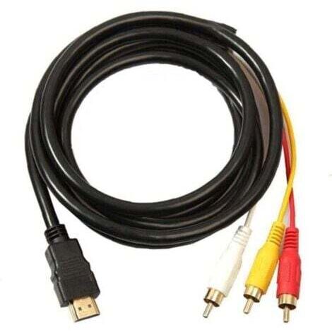 HDMI RCA 3 Câble HDMI Vers RCA Convertisseur Adaptateur Câble Cordon émetteur De Transmission à Sens Unique De HDMI 1,5m RCA--TRIMEC
