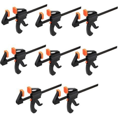Lot de 8 pinces à prise rapide de 10,2 cm pour travail du bois, pince à cliquet F pour travail du bois, menuiserie, projets de bricolage (1/5)