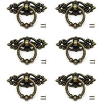 6 pcs Door Drawer Knob Bronze Furniture Handle with Screws for Retro Cabinet Drawer Dresser Retro Furniture