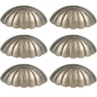 6PCS Seashell Knobs Nautical Door Handle Vintage Cabinet Drawer Closet Pull Sea Drawer Knobs Dresser Knobs Handles for Kitchen Furniture Cabinet Wardrobe