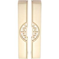 Set of 2 golden furniture handles, 128 mm center-to-center, vintage style for bedroom, kitchen, wardrobe, and dresser cabinets