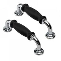 96mm Hole Distance 2 Pieces Black Vintage Door Knobs Cupboard Door Handles Cabinet Drawer Pulls Furniture Door Handles for Cupboards Kitchen Pull Knobs Wardrobe
